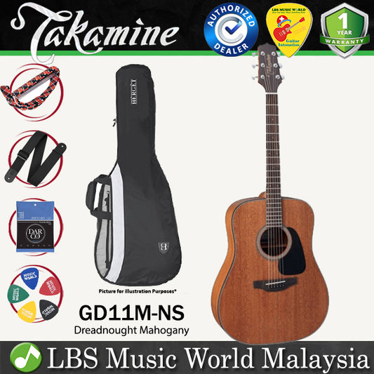 Takamine GD11M-NS Dreadnought Mahogany Acoustic Guitar with Bag - Natural Satin (GD11M NS)