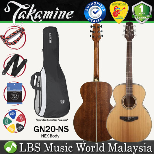 Takamine GN20-NS NEX Body Solid Cedar Top Acoustic Guitar with Bag - Natural Satin (GN20 NS)