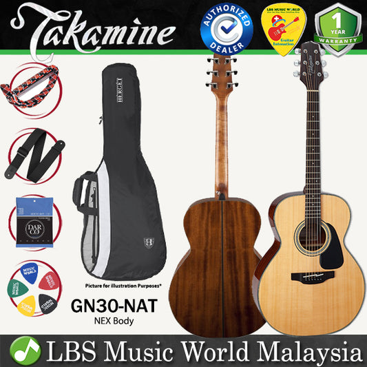 Takamine GN30-NAT NEX Cutaway Solid Spruce Top Acoustic Guitar with Bag - Natural (GN30 NAT)