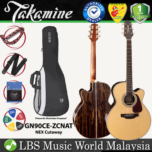 Takamine GN90CE-ZCNAT NEX Cutaway Solid Spruce Top Acoustic Electric Guitar with Bag - Nature Gloss (GN90CE ZCNAT)