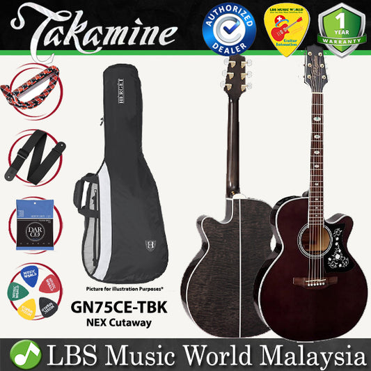 Takamine GN75CE-TBK NEX Cutaway Solid Spruce Top Acoustic Electric Guitar with Bag - Brown Sunburst (GN75CE TBK)