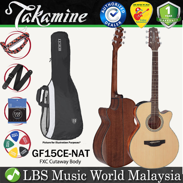 [Discontinued] Takamine GF15CE-NAT FXC Cutaway Spruce Top Acoustic Electric Guitar with Bag - Natural (GF15CE NAT)