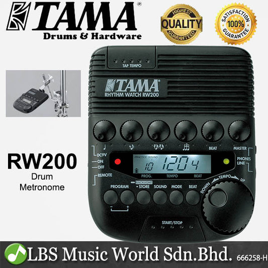 Tama RW200 Rhythm Watch Drummer Metronome with Drum Beat Divisions (RW 200)