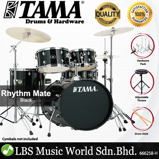 Tama Rhythm Mate 5 Piece Drum Set with Drumsticks and Throne - 22 Inch Bass Drum
