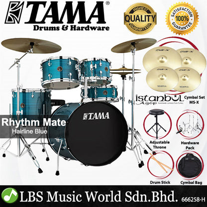 Tama Rhythm Mate 5 Piece Drum Set with Zildjian ZP4PK Cymbal Set - 22 Inch Bass Drum