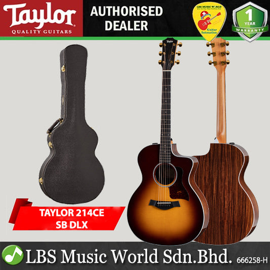 Taylor 214ce-SB DLX Grand Auditorium Acoustic Electric Guitar with Case - Tobacco Sunburst (214ce)