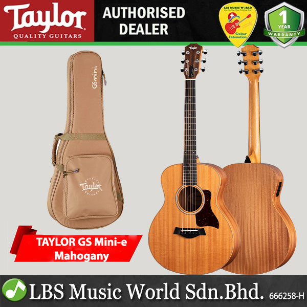 Taylor GS Mini-E Mahagony Layered Sapele Acoustic Electric Travel Guitar With Bag (GS Mini e)