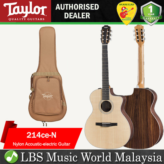 Taylor 214ce-N Nylon String Grand Auditorium Solid Spruce Top Classical Electric Guitar - Natural (214 ce)