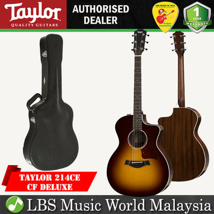 Taylor 214ce-CF Deluxe Grand Auditorium Solid Sitka Spruce Top Acoustic Electric Guitar (214CE)
