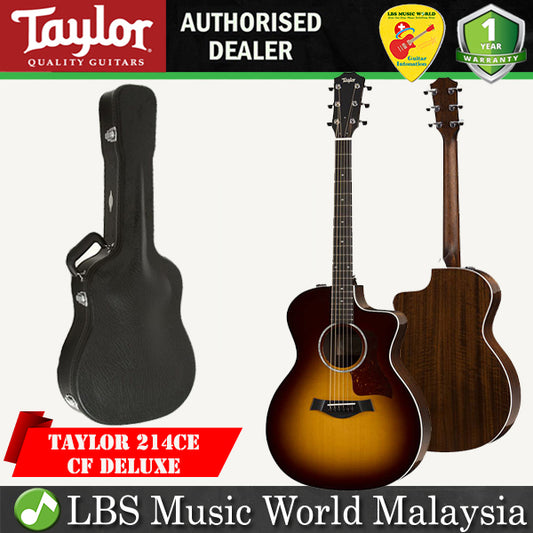 Taylor 214ce-CF Deluxe Grand Auditorium Solid Sitka Spruce Top Acoustic Electric Guitar (214CE)