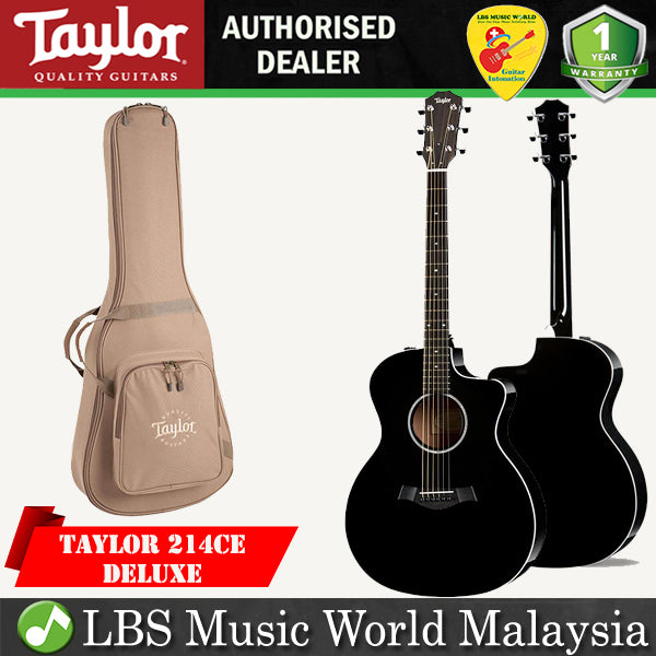 Taylor 214ce Deluxe Grand Auditorium Sitka Spruce Top Acoustic Electric Guitar Black (214 CE)