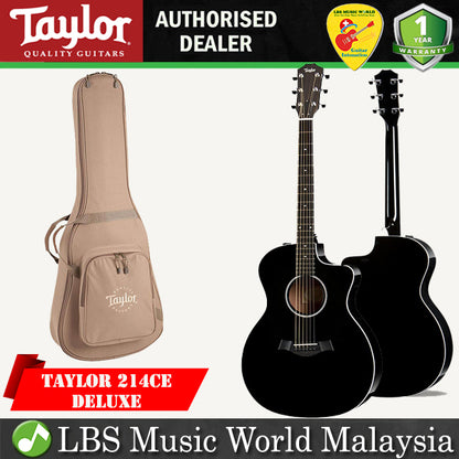 Taylor 214ce Deluxe Grand Auditorium Sitka Spruce Top Acoustic Electric Guitar Black (214 CE)
