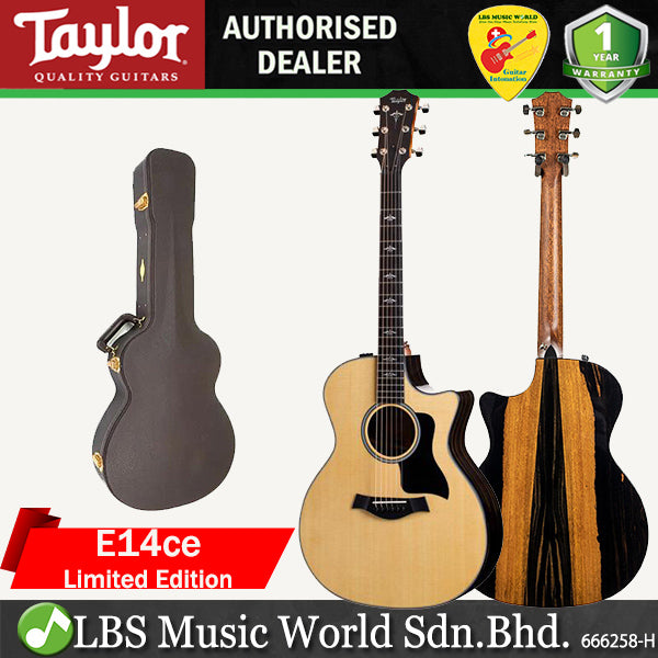 Taylor E14ce Limited Edition V-Class Sitka Spruce Acoustic Electric Guitar Ebony (E14 ce)