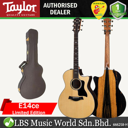 Taylor E14ce Limited Edition V-Class Sitka Spruce Acoustic Electric Guitar Ebony (E14 ce)