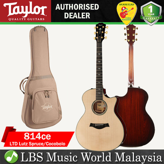 Taylor 814ce Cocobolo LTD with Solid Lutz Spruce Top Acoustic Electric Guitar Natural (814 ce LTD)