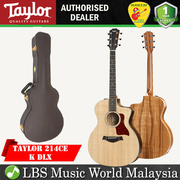 Taylor 214ce-K DLX Cutaway Grand Auditorium Acoustic Electric Guitar With Case (214 ce- KDLX)