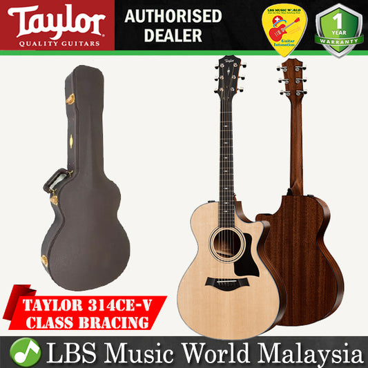 Taylor 312ce V-Class Bracing Cutaway Grand Concert Acoustic Electric Guitar with Case (312 ce)