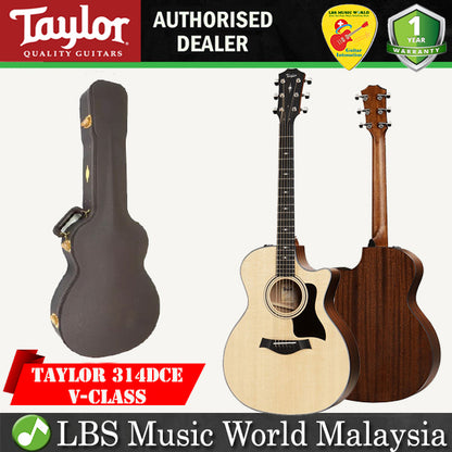 Taylor 314ce V-Class Bracing Cutaway Grand Auditorium Acoustic Guitar with Case (314 ce)