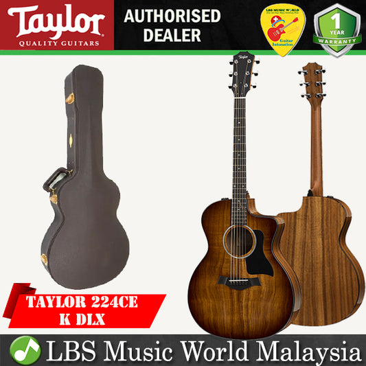 Taylor 224ce-K DLX Cutaway Grand Auditorium Acoustic Electric Guitar with Case (224 ce-K)