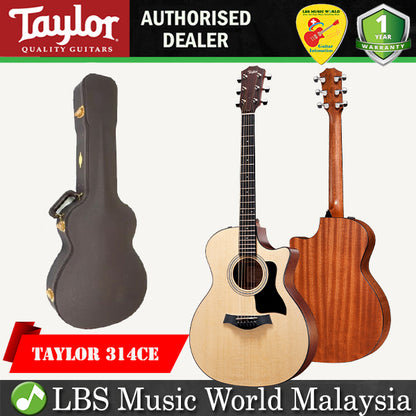 Taylor 314ce Cutaway Grand Auditorium Acoustic Electric Guitar with Case (314 ce)