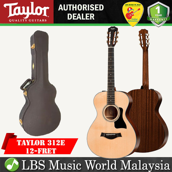 Taylor 312e 12-Fret Grand Concert  Acoustic Electric Guitar with Case (312 e 12 Fret)