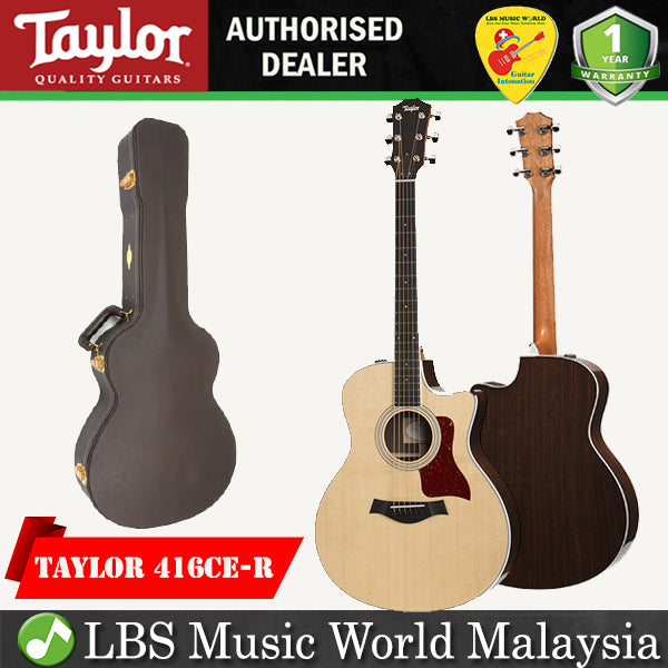 Taylor 416ce-R Cutaway Grand Symphony Acoustic Electric Guitar with Case (416 ce R)