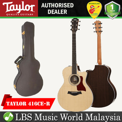 Taylor 416ce-R Cutaway Grand Symphony Acoustic Electric Guitar with Case (416 ce R)