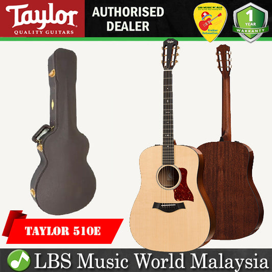 Taylor 510e Dreadnought 6 String Acoustic Electric Guitar with Case (510 e)