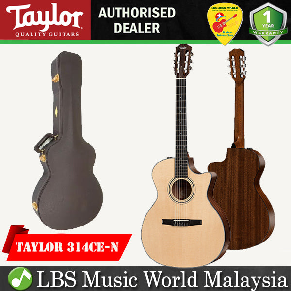 Taylor 314ce-N Cutaway Grand Auditorium Acoustic Electric Guitar with Case (314 ce-N)