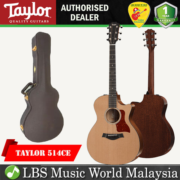 Taylor 514ce Cutaway Grand Auditorium Acoustic Electric Guitar with Case (514 ce)