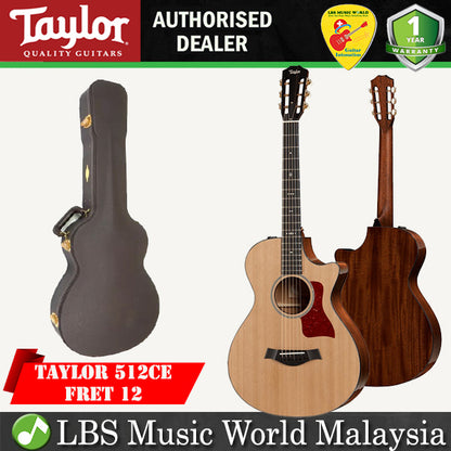 Taylor 512ce 12-Fret Cutaway Grand Concert Acoustic Electric Guitar with Case (512 ce)