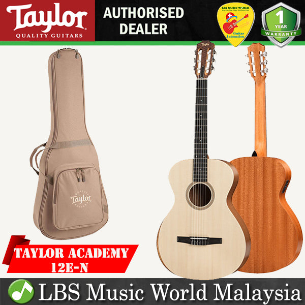 Taylor Academy 12e-N Natural Nylon String Acoustic Electric Guitar with Bag (12eN12e N)