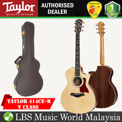 Taylor 414ce-R V-Class Bracing Grand Auditorium 6 string Acoustic Electric Guitar with Case (414 ce)