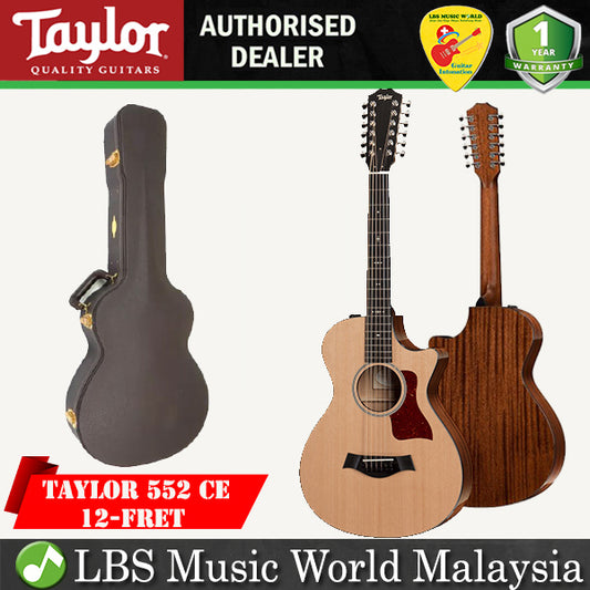 Taylor 552ce 12-Fret Cutaway Grand Concert Acoustic Electric Guitar with Case (552 ce 12 Fret)