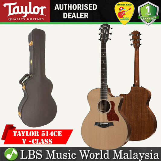 Taylor 514ce V-Class Bracing Cutaway Grand Auditorium Acoustic Electric Guitar with Case (514 ce)