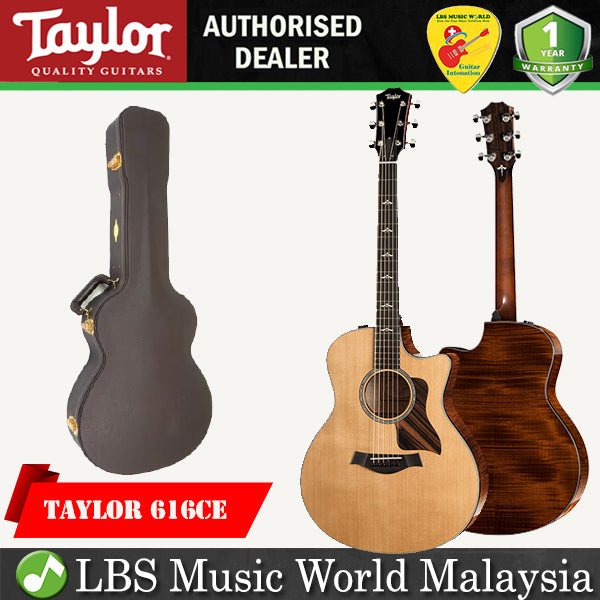Taylor 616ce Cutaway Grand Symphony Acoustic Electric Guitar with Case (616 ce)