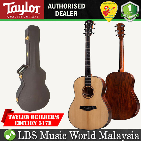 Taylor Builder’s Edition 517e V-Class Bracing Grand Pacific Acoustic Electric Guitar with Case (517 e)