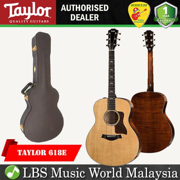 Taylor 618e Grand Orchestra Brown Sugar Stain Demo Acoustic Electric Guitar with Case (618 e)