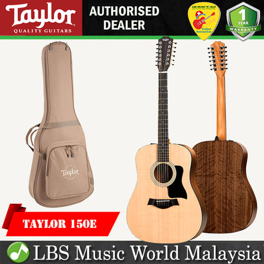 Taylor 150e Dreadnought 12 String Walnut Body Woods Acoustic Electric Guitar with Bag (150 e)