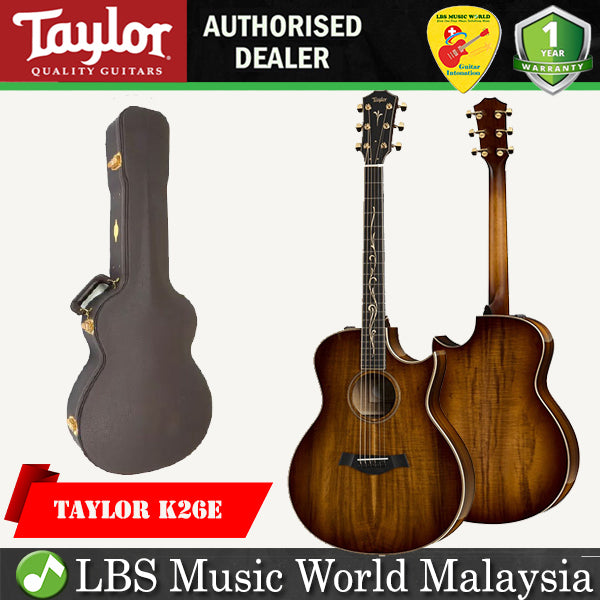 Taylor K26ce Cutaway Grand Symphony Koa Acoustic Electric Guitar Shaded Edgeburst with Case (K26 ce)