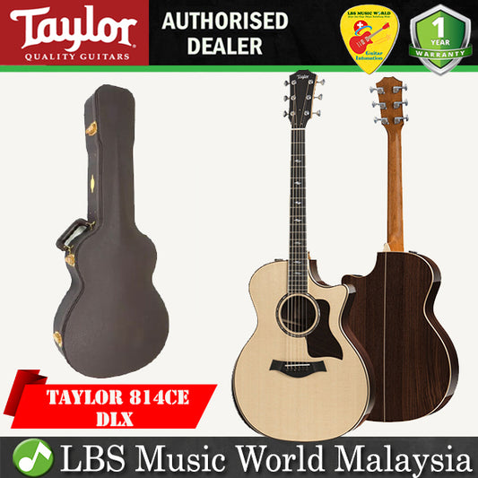 Taylor 814ce DLX Cutaway Grand Auditorium Acoustic Electric Guitar with Case (814 ce)