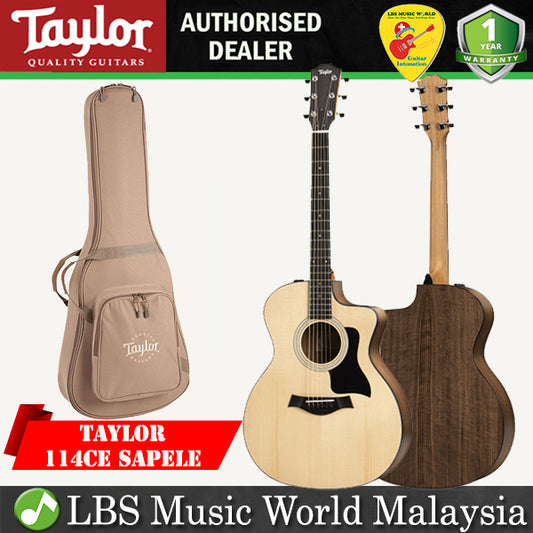Taylor 114ce Cutaway Grand Auditorium 6 string Acoustic Electric Guitar with Bag (114 ce)