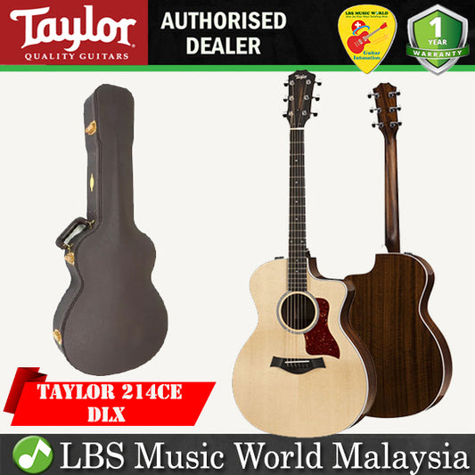 Taylor 214ce-CF DLX Cutaway Grand Auditorium 6 string Acoustic Electric Guitar with Case (214 ce-CF DLX)