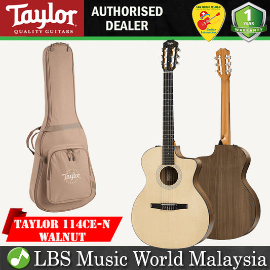 Taylor 114ce-N Cutaway Grand Auditorium Walnut Body Woods Acoustic Electric Guitar with Bag (114 ce)