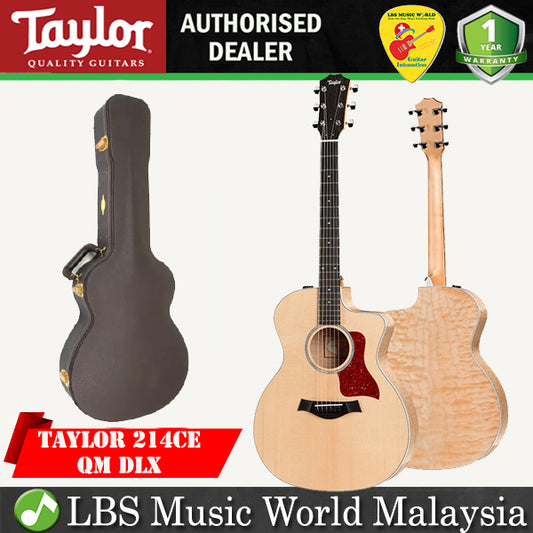 Taylor 214ce-QM DLX Special Edition Grand Auditorium Acoustic Electric Guitar with Case (214 ce-QM DLX)