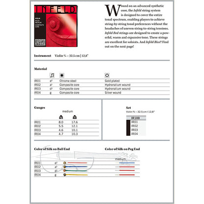 Thomastik Infeld Vienna IR100 Infeld Red 4/4 Full Size Violin Strings Set (IR 100)