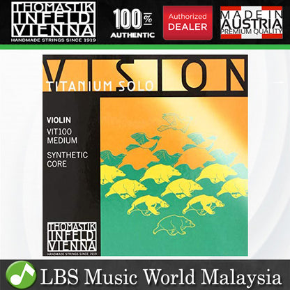 Thomastik Infeld Vienna VIT100 Vision Titanium Solo 4/4 Violin String Set Medium (VIT 100)