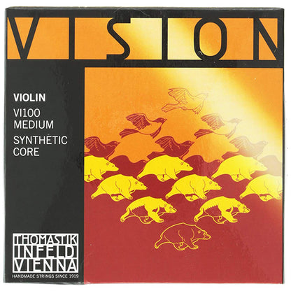 Thomastik Infeld Vienna VI100 Vision 4/4 Size Synthetic Core Violin String Set Medium (VI 100)