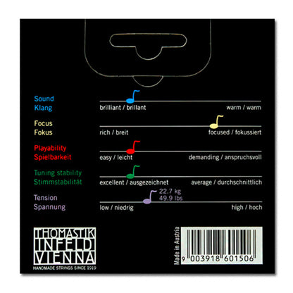 Thomastik Infeld Vienna VI100 Vision 4/4 Size Synthetic Core Violin String Set Medium (VI 100)