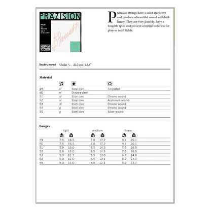 Thomastik Infeld Vienna Sentence 58 Prazision Precision 4/4 Medium Complete String Set for Violin